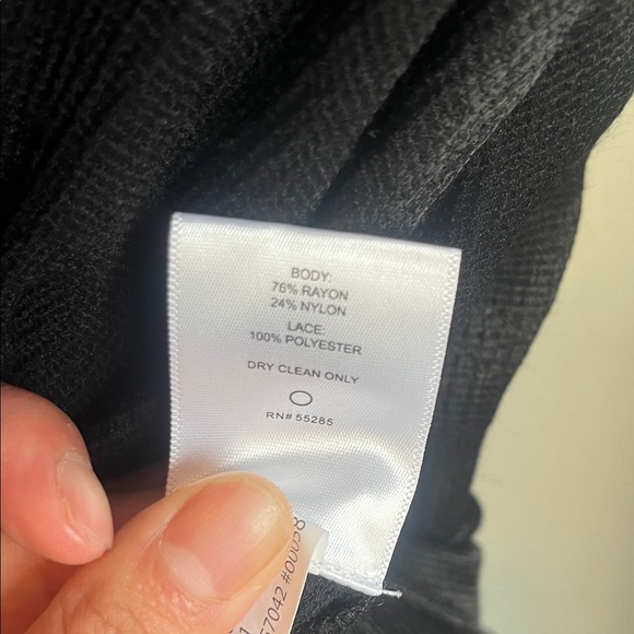 Express Black Wrap Blouse with Lace Sleeves - Picture 4 of 5